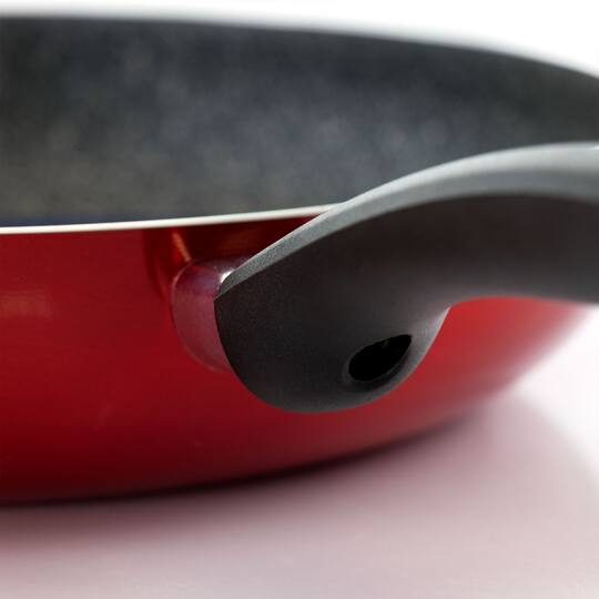 Oster Merrion 12" Red Aluminum Frying Pan With Bakelite Handle